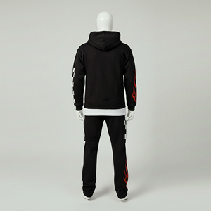 Ensemble de survêtement en molleton épais pour hommes, 100 % coton, respirant, avec impression de logo, grandes tailles XL, idéal pour l'hiver - Product Image 4