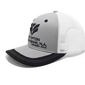 Gorra de camionero de malla blanca estructurada de 6 paneles con logotipo personalizado bordado en 2D 3D, atuendo diario cómodo para adultos, hecho en Vietnam - Product Image 2