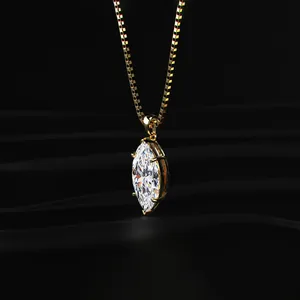<b>D</b>-E VVS-VS Clarity Marquise Shape Diamond Pendent Labgrown CVD Diamond Pendent <b>Necklace</b> with IGI Certified from Indian Supplier. - Product Image 3