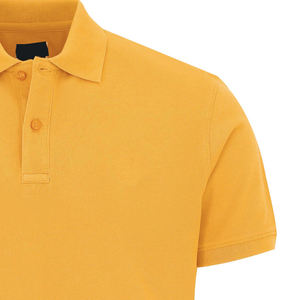 Chemise pour homme en coton, jaune uni, à manches courtes, respirante, tricotée, durable, sportive, coupe ajustée, extensible, grande taille - Product Image 3