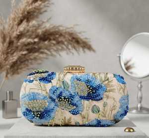 Custom Printed Embroidery Half Moon Beaded Fashion Casual Clutch Bag <b>for</b> <b>Women</b> Handmade Wedding Party Evening - Product Image 5
