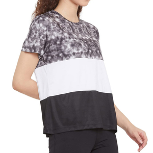 T-shirt à manches courtes pour femme, coupe ajustée, séchage rapide, en spandex/nylon, pour l'entraînement, la détente, la maison et le style quotidien - Product Image 2