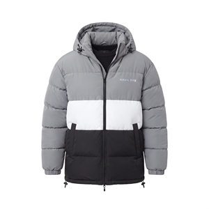 HAWK EYE Blouson matelassé à capuche pour homme, manteau d'hiver color block, coupe-vent, vêtement d'extérieur décontracté, coupe régulière, rembourrage épais en polyester - Product Image 4