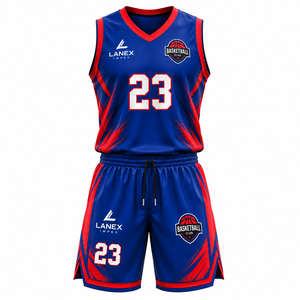 Ensemble d'uniformes de basketball personnalisés, maillot et short imprimés par sublimation, vêtements de sport d'équipe respirants et légers avec logo et nom - Product Image 1