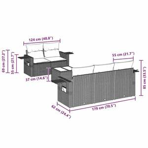 Conjunto de Sofás de Jardín en Negro y Blanco Crema - Product Image 3