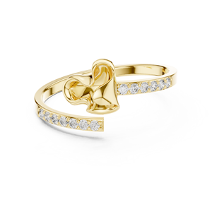 Anillo de oro macizo de 14k para mujer con diseño de flor y diamante de corte redondo minimalista, ideal para regalo, compromiso, aniversario o boda. - Product Image 1