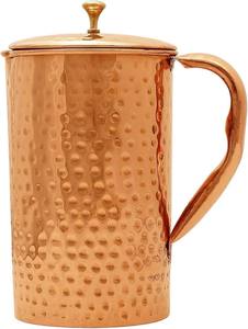 Jarra de agua de cobre premium, elegante jarra metálica con tapa para uso en hoteles y restaurantes al mejor precio - Product Image 3