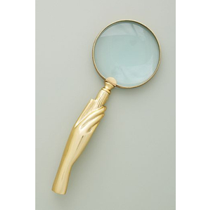 แว่นขยายเคลือบทองดีไซน์ทันสมัยพร้อมด้ามจับทองเหลืองรูปมือสุดพิเศษสำหรับอ่านหนังสือและตกแต่งโต๊ะทำงาน - Product Image 1