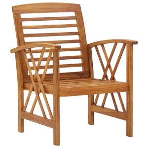 Set di 2 Sedie da Giardino in Legno Massello di Acacia, Design Standard in Legno Naturale - Product Image 2