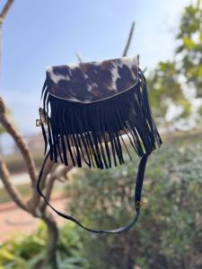 Bolso con flecos de cuero de gamuza Bolso bandolera de cuero para ocultar el pelo Bolsos elegantes Bolsos únicos de alta calidad para mujeres - Product Image 2