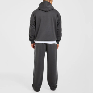 Ensemble de survêtements deux pièces pour hommes, comprenant un sweat à capuche et un pantalon de jogging, de haute qualité, coupe oversize, avec passepoil, pour la gym et les activités sportives - Product Image 2