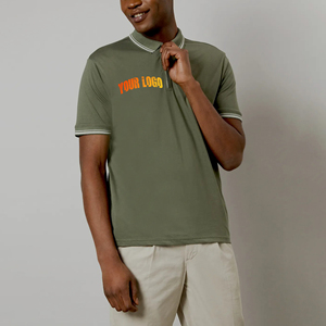 Camisetas Polo de Golf de Algodón para Hombre, Tallas Grandes, Personalizadas, de Alta Calidad, Tejidas, de Manga Corta, a Rayas, Casuales - Product Image 1