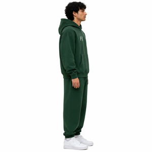 Conjuntos de chándal de forro polar oversize de dos piezas para hombre con hombros caídos, sudaderas con capucha transpirables, proveedor mayorista - Product Image 2
