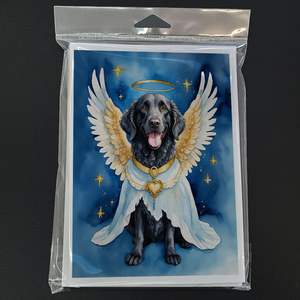 Whimsical A7 Tamaño 5x7 Curly-Coated Retriever Angel Tarjetas de felicitación Paquete de 8 Tarjetas de nota en blanco con sobres - Product Image 3
