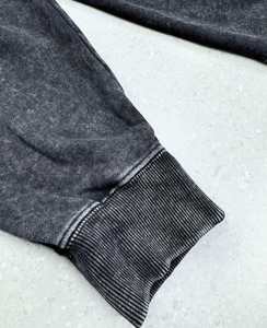 <b>Men</b> Acid Wash Hoodie Vintage Cotton Fleece Oversized <b>Pullover</b> Streetwear Sweatshirt Custom Casual Wear - Product Image 4