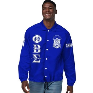 Chaqueta de la Fraternidad Phi Beta Sigma para Hombre, Azul, con Letras Griegas Bordadas, Estilo Bomber Casual con Botones, Venta al Por Mayor OEM, Última Tendencia - Product Image 1