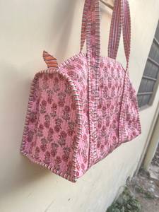 Sac fourre-tout matelassé léger vintage bohème de couleur unie, grande capacité, en coton, pour femmes, toutes saisons - Product Image 5