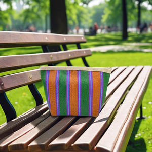 RTS S-Saint B-Barth Striped Zip-Up Clutch Neoprene for <b>Toiletry</b> <b>Bag</b> Unisex Hanging Makeup Cosmetic <b>Bag</b> for Women - Product Image 1