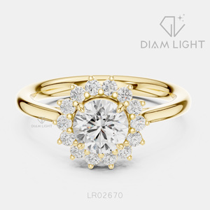 Bague de fiançailles et d'anniversaire en or blanc 14 carats avec diamant de laboratoire rond de 0,694 carats, bijoux fins, certifiée IGI, bague de mariage - Product Image 5