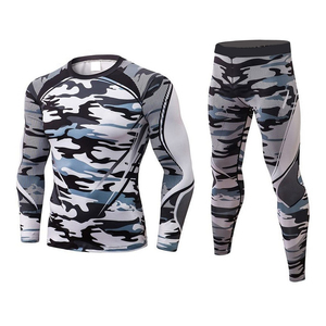men compression wear set full <b>body</b> gym outfit for training running fitness sports performance breathable quick dry fabric - Product Image 1
