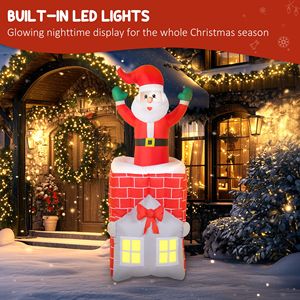 Babbo Natale Gonfiabile da 2,1 m per Feste Interne con Movimento Su e Giù e Luci LED - Product Image 4