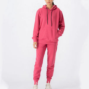 Winter Solid Plain <b>Women</b> Tracksuit <b>Fleeced</b> Sweat <b>Pant</b> And Hoodie Jogging Suit Sets Custom Unisex Sweatsuit Tracksuit - Product Image 1