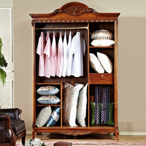 Classic Traditional American Style Sliding <b>Wardrobe</b> Solid Mahogany Closet Natural Finish Antique Bedroom Furniture Customized - Product Image 2