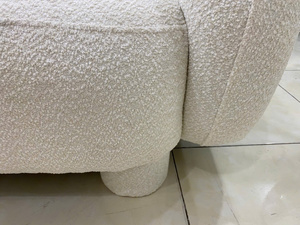 Curved Boucle Three Seat <b>Sofa</b> with Cushion Back Semicircle Shape Modern Design Durable <b>Foam</b>-Filled for Apartment and Living Room - Product Image 5