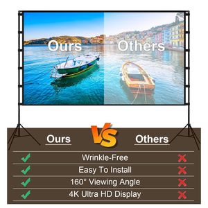 Schermo per Proiettore Portatile HD 4K da 120 Pollici, Pieghevole Anti-Piega 16:9, per Home Theater Interno/Esterno, Schermo Cinematografico da 72 Pollici - Product Image 6