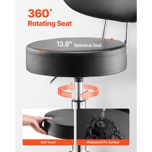 Sgabello da Lavoro Regolabile a 360 Gradi con Ruote, Strumento per Riparazioni Auto, Capacità 300 Libbre, con Schienale e Ruote, Sedile per Officina - Product Image 5