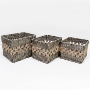 Wholesale <b>Set</b> 3 Pcs Poly Storage Baskets Handles Multifunctional Clothing Organizer for Kitchen Wardrobe Living Room <b>Bedding</b> - Product Image 3