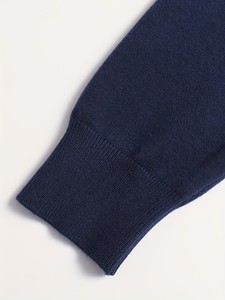Men's Navy Zipper Cardigan Mandarin Collar Full Sleeve Anti-Pilling Anti-Wrinkle Breathable Solid Knit Sweater Autumn Regular - Product Image 3