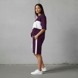 Hot Selling article 100% Cotton 2 Color 2 Piece <b>Set</b> for women's custom T-Shirt & Short oversized drop shoulder ladies <b>set</b> - Product Image 4