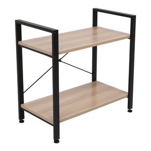 Libreria Moderna a 2 Ripiani in Legno Massello e MDF, Stile Industriale, per Soggiorno, Libreria Stretta per Casa e Ufficio - Product Image 3
