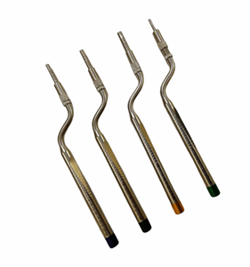 Juego de 4 Piezas de Osteótomos Dentales de Alta Calidad para Levantamiento de Senos, Punta Curva y Recta, de Acero Inoxidable Alemán, Manuales, con Certificación CE - Product Image 2