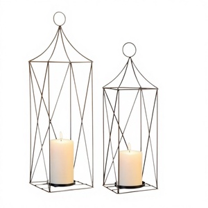 Faroles Metálicos Rústicos Modernos en Acabado Negro Mate, Farol de Metal para Velas con los Mejores Precios para Decoración del Hogar y Jardín - Product Image 1