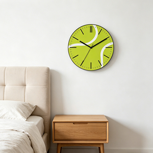 Horloge murale analogique à quartz silencieuse de 14 pouces, thème tennis, verre convexe 3D, style court de sport, décoration pour club de fans et maison - Product Image 4