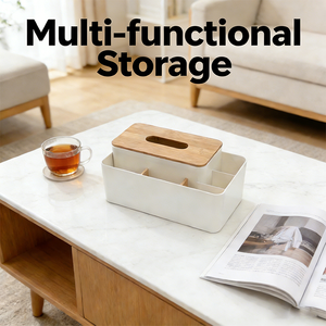 <strong>2026</strong> Multifunctional <strong>tissue</strong> Box Plastic Bamboo Storage Customized <strong>color</strong> Home Living Room Bedroom Desktop Organizer - Product Image 5