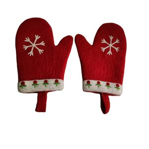 ถุงมือสักหลาดเนปาลทำด้วยมือเป็นมิตรต่อสิ่งแวดล้อมมีสไตล์อุปกรณ์เครื่องครัวที่ยั่งยืนเครื่องมืองานฝีมือ ncg 2ชิ้น - Product Image 1