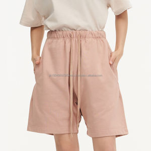 Pantalones cortos de algodón 2025 para hombre de gran tamaño con cordón, informales, sueltos, transpirables, lisos, de gama alta, 450g, verano, 100%, al por mayor - Product Image 3