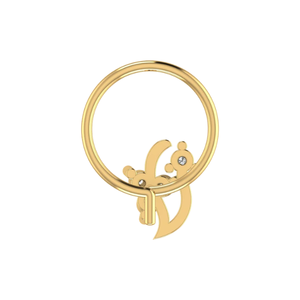 เข็มเจาะจมูกเพชรธรรมชาติดีไซน์หมุนรอบลายดอกไม้สีทอง14K 0.05CT - Product Image 5
