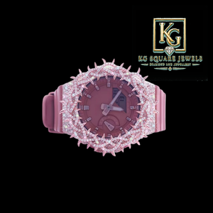 Reloj de Cuarzo Analógico de 20 mm con Correa de Goma y Latón con Incrustaciones de Diamantes Rosados, Escala de Barra, con Cuentas de Diamantes de Imitación, Joyería Casual de Moda - Product Image 2