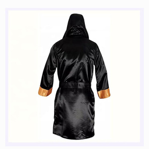 Top Quality Custom Design Comfortable Breathable Satin Silk Robe Wholesale Boxing Hood Robe Customized Martial Art Wear AI-BR-01 - Product Image 2