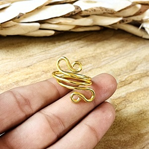 New Demand Boho Swirl <b>Ring</b> Minimalist Brass Band Women 18k Gold Plated Spiral Wire Wrap <b>Dainty</b> Coil <b>Ring</b> for Wholesale/OEM/ODM - Product Image 5
