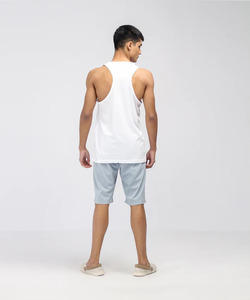 Débardeurs Blancs Col Rond Sans Manches de Haute Qualité pour Femmes, Débardeurs Oversize Décontractés Effet Délavé Personnalisables avec Logo pour Hommes - Product Image 3
