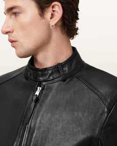 Veste en cuir de haute qualité pour homme, style classique, fermeture éclair, veste de moto, service d'échantillons direct usine disponible dès aujourd'hui - Product Image 4