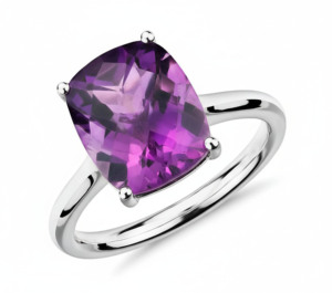 Anillo Clásico de Plata 925 con Baño de Rodio y Amatista Natural, Certificado para una Elegancia Atemporal, Uso Diario, Unisex - Product Image 6