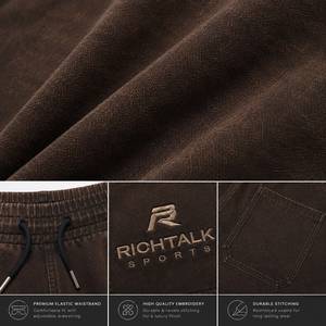RICHTALK SPORTS <b>Men's</b> Baggy <b>Trousers</b> Mid Waist Drawstring Casual Breathable Lightweight <b>Winter</b> Wear Quick Dry Polyester/Cotton - Product Image 6