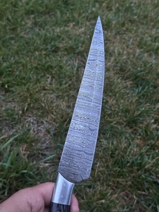 Cuchillo de chef de cocina de acero de Damasco hecho a mano con mango de madera y funda de cuero, venta al por mayor, cuchillos plegables de supervivencia con filo afilado - Product Image 3