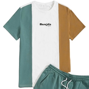 Conjunto de 2 piezas para hombre, nuevo, de verano, transpirable, camiseta de manga corta y pantalones cortos, traje deportivo informal. - Product Image 4